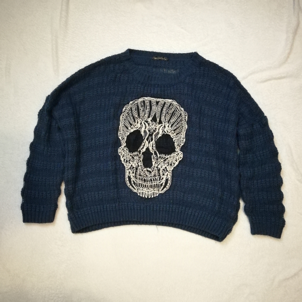 Qed London Knit Skull Sweater